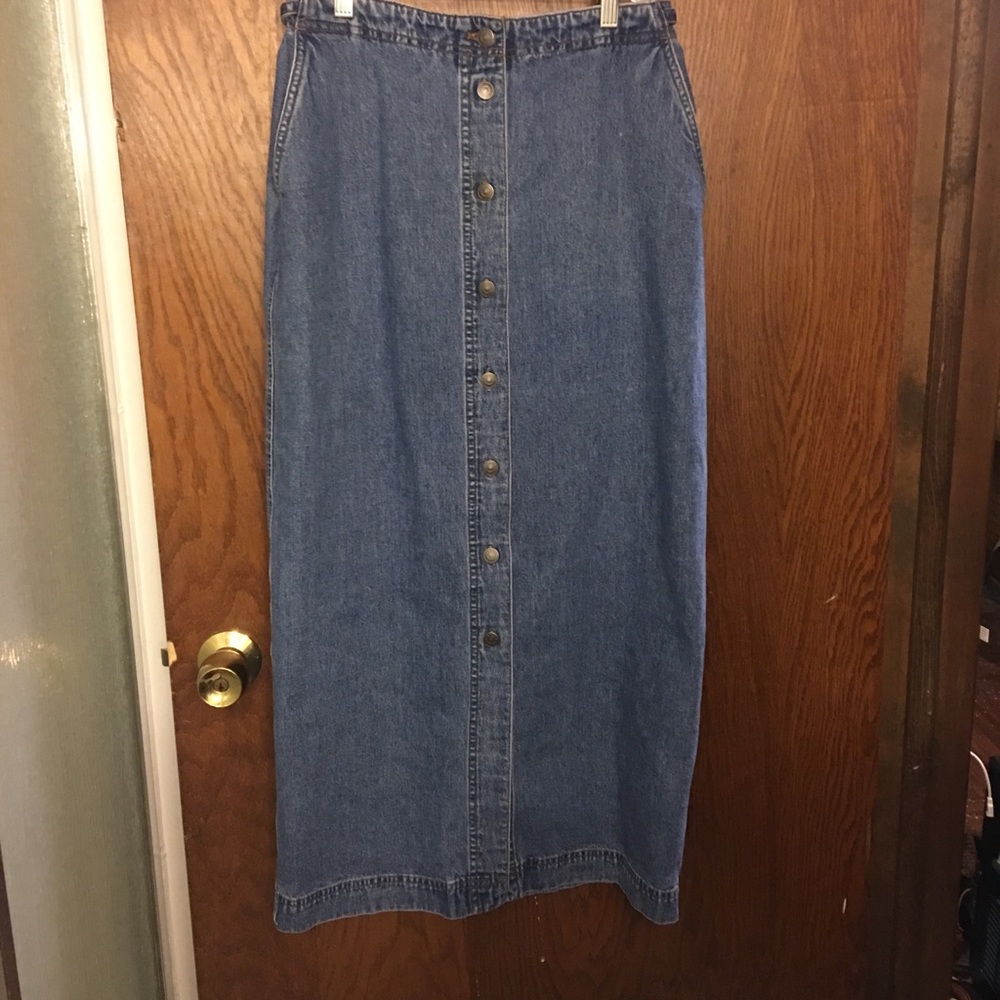 Vintage Ralph Lauren Jean Button Up Skirt